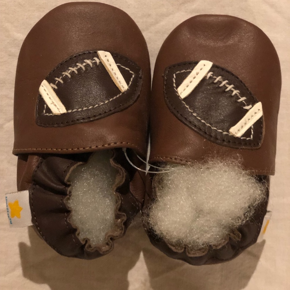 Leather Infant Shoes - Football Theme